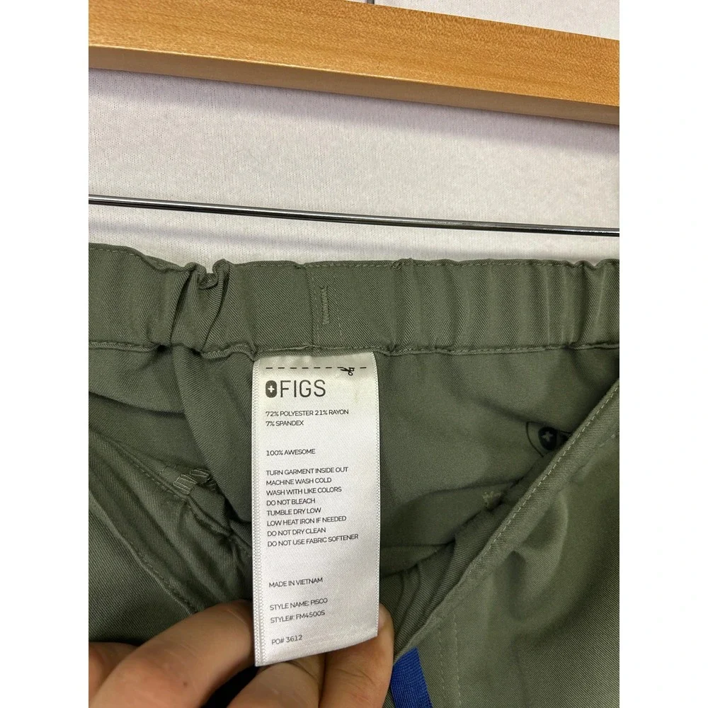 Medical FIGS Mens XS/S Olive Green Pisco Technical Scrub Pants FM4500S